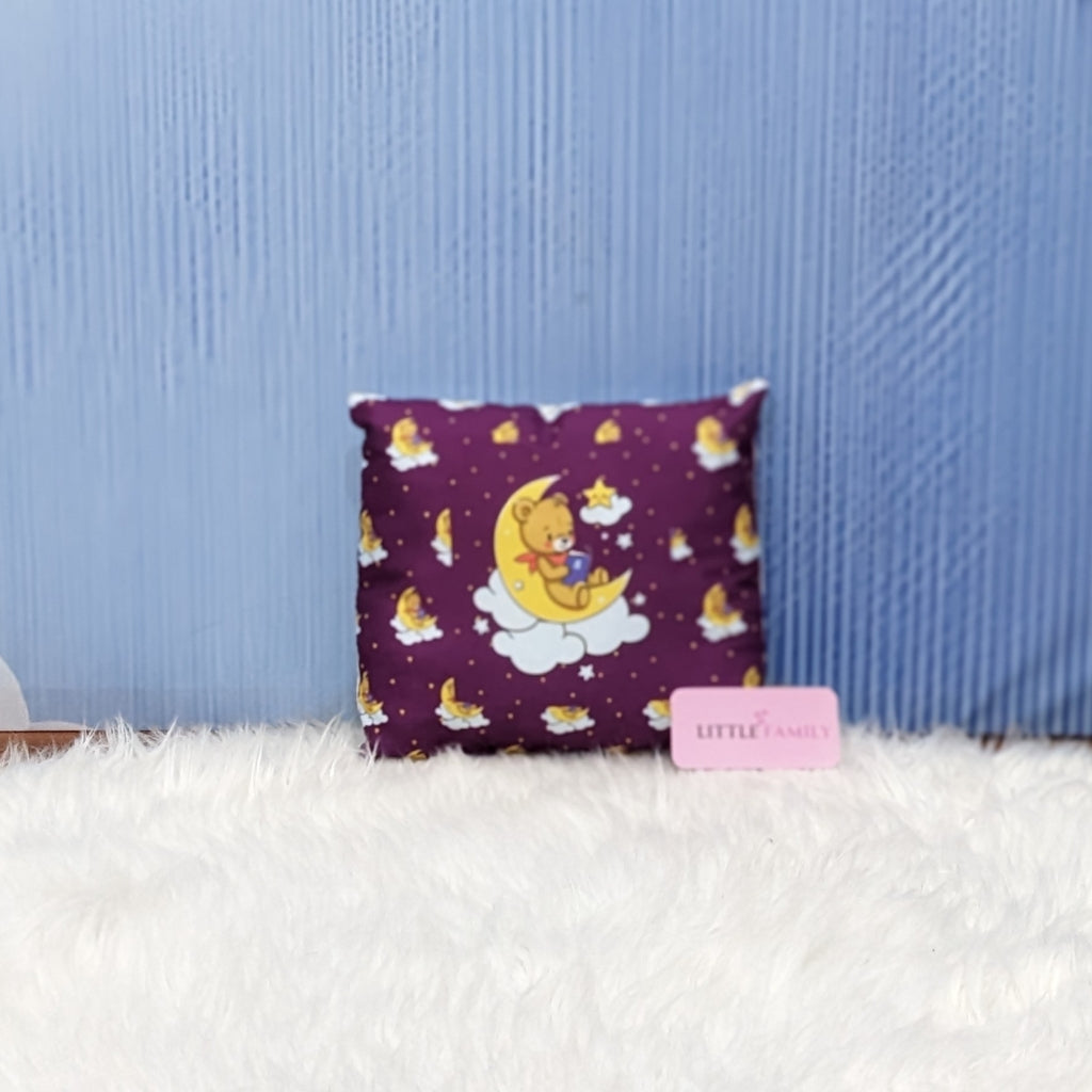 "Teddy On Moon" Baby 8 PC'S Bedding Set - (Berry Purple) | Large