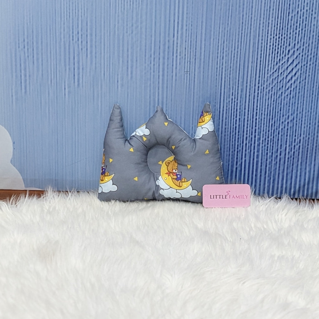 "Teddy On Moon" Baby 8 PC'S Bedding Set - (Grey) | Large