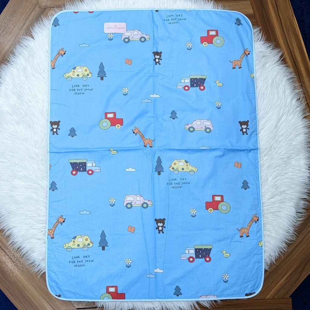 Premium Triple XL Waterproof Baby Urine Pad – Blue Cartoon Print
