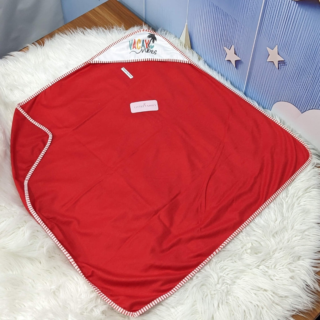 Premium Baby Hooded Wrapping Sheet | Vacay Vibes - Red