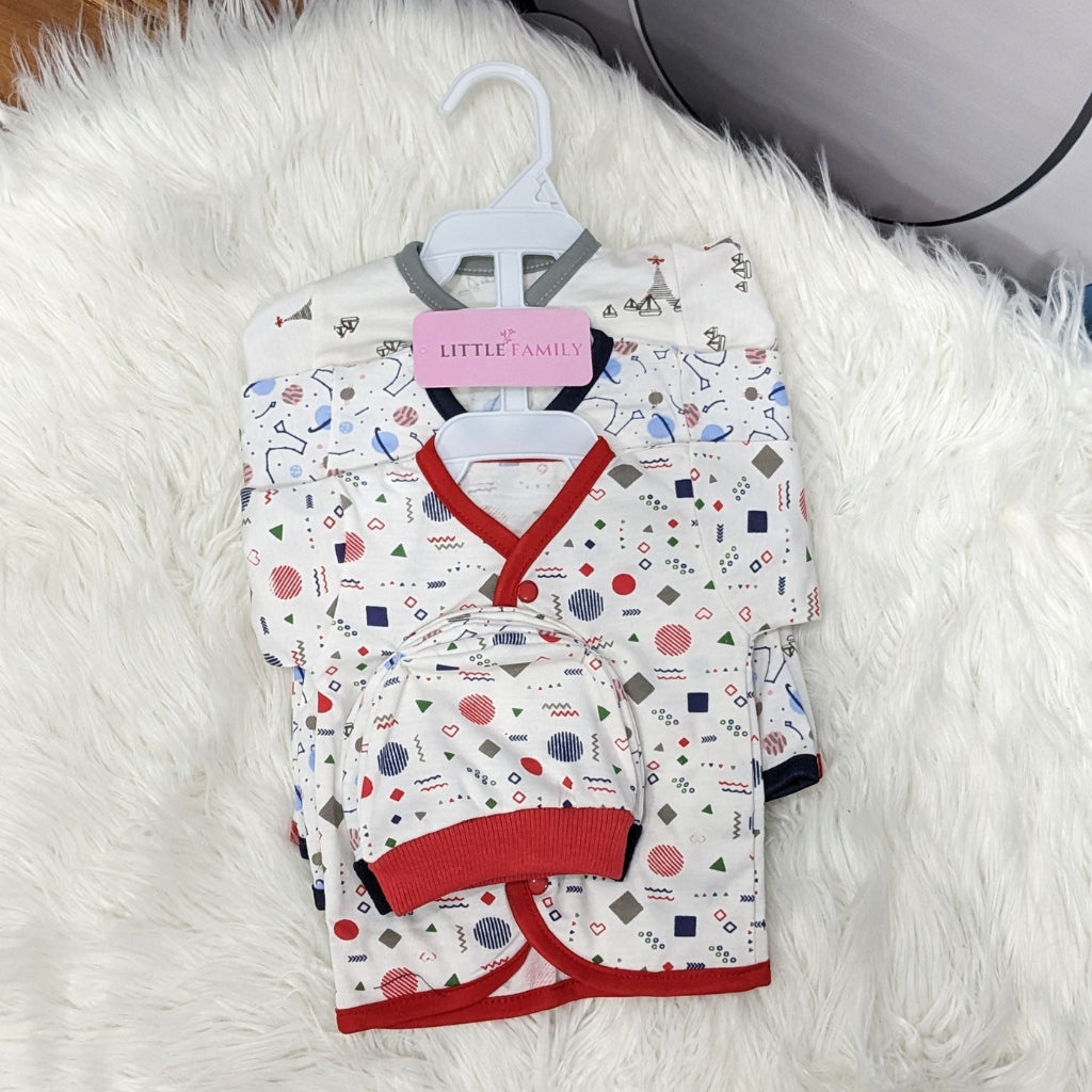 Newborn 3-Piece Cotton Outfit Set – Pack of 3