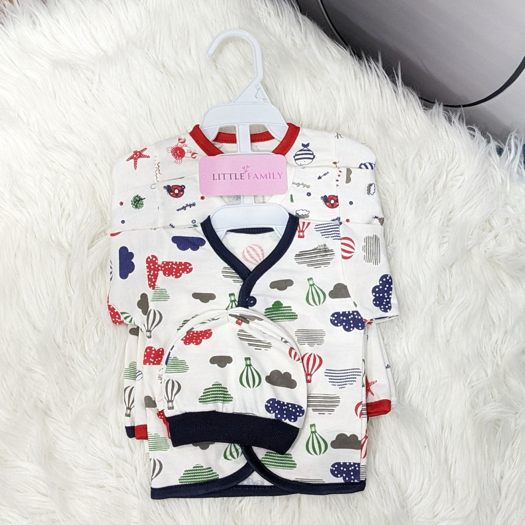 Newborn 3-Piece Cotton Outfit Set – Pack of 3
