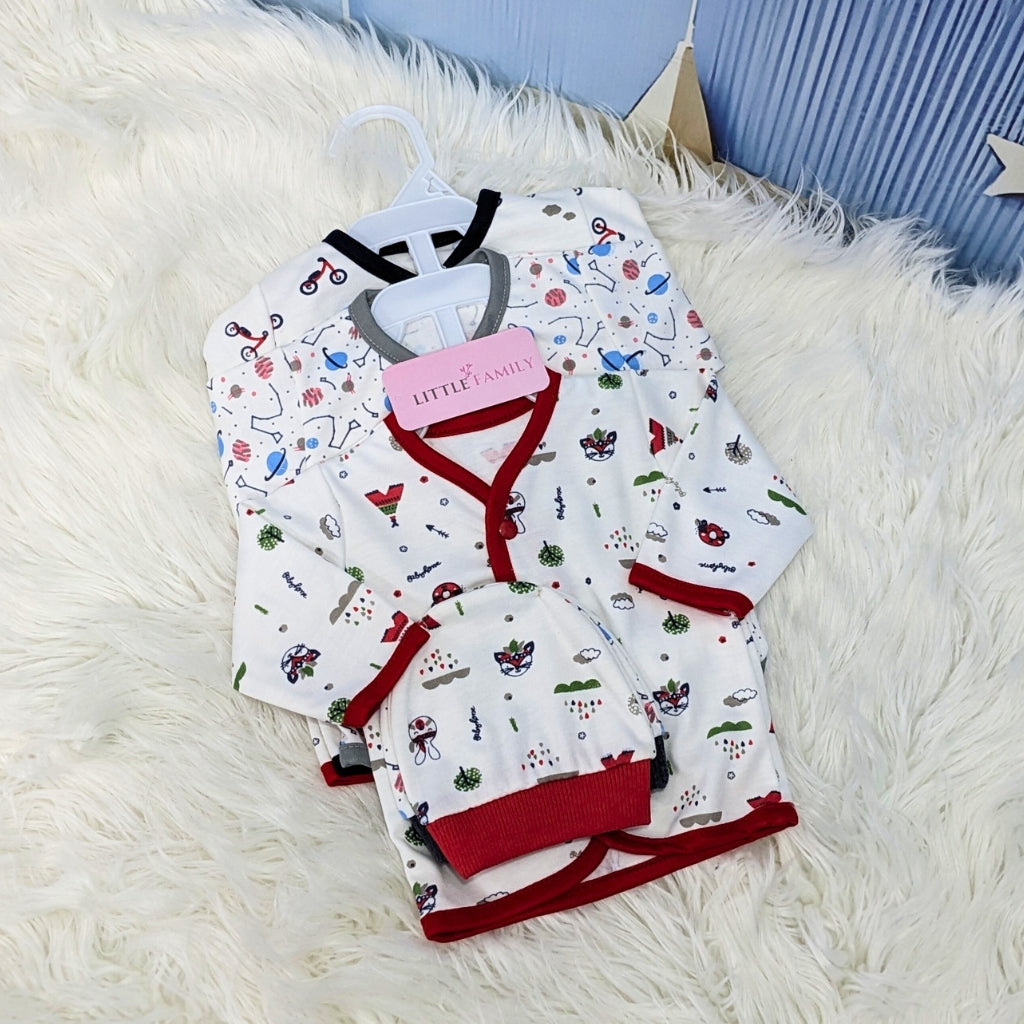 Newborn 3-Piece Cotton Outfit Set – Pack of 3