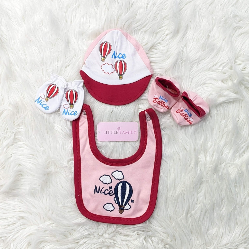 Premium Newborn Baby 10-Piece Gift Set - (Ballon) | Pink