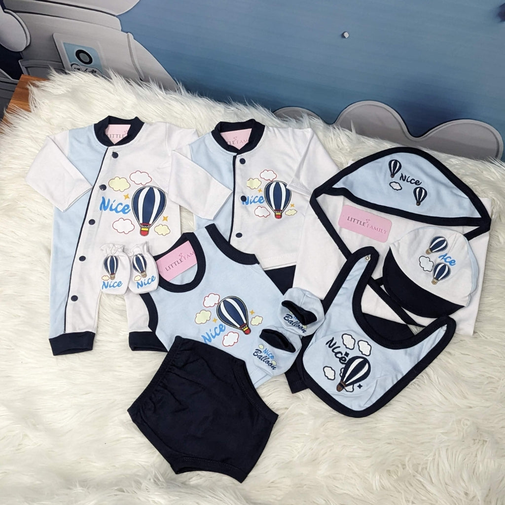 Premium Newborn Baby 10-Piece Gift Set - (Ballon) | Blue