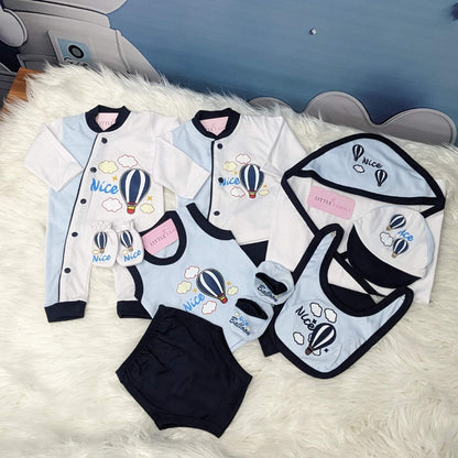 Premium Newborn Baby 10-Piece Gift Set - (Ballon) | Blue