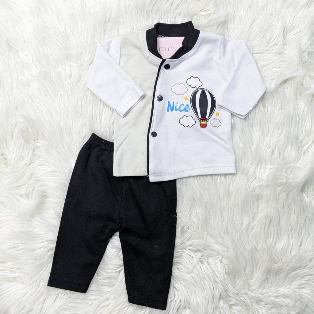 Premium Newborn Baby 10-Piece Gift Set - (Ballon) | Light Grey