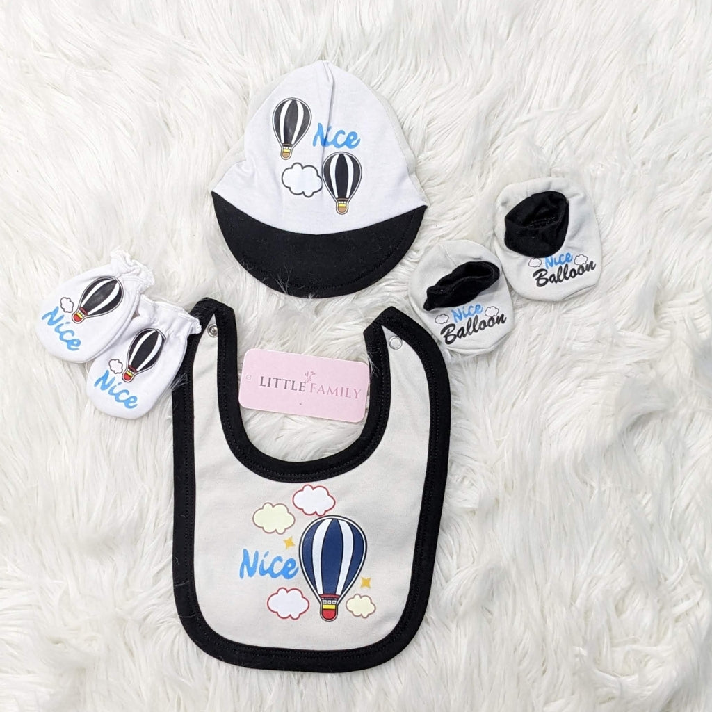 Premium Newborn Baby 10-Piece Gift Set - (Ballon) | Light Grey