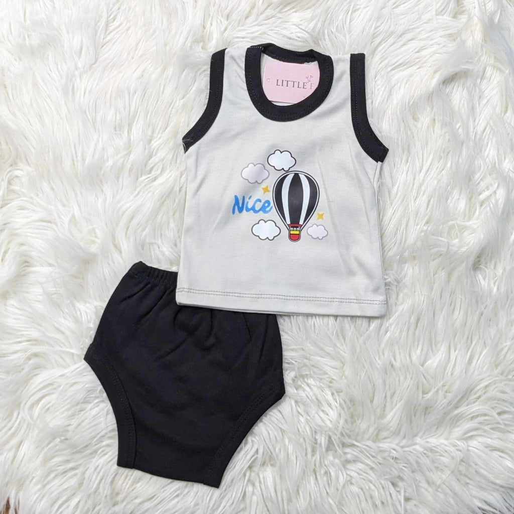 Premium Newborn Baby 10-Piece Gift Set - (Ballon) | Light Grey