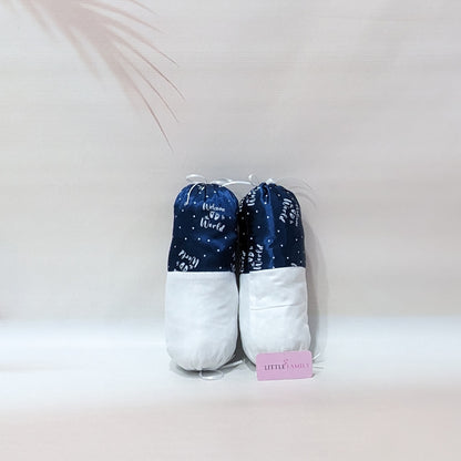 Premium Silk 11-Piece Baby Bedding Set | "Welcome to the World" - (Navy Blue)