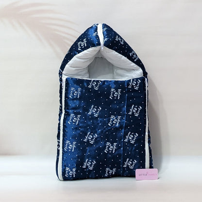 Premium Silk 11-Piece Baby Bedding Set | "Welcome to the World" - (Navy Blue)