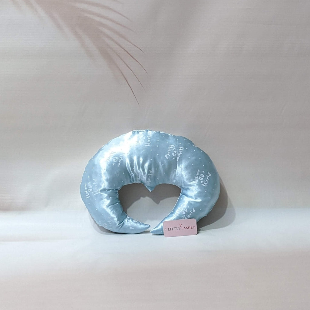 Premium Silk 11-Piece Baby Bedding Set | "Welcome to the World" - (Sky Blue)