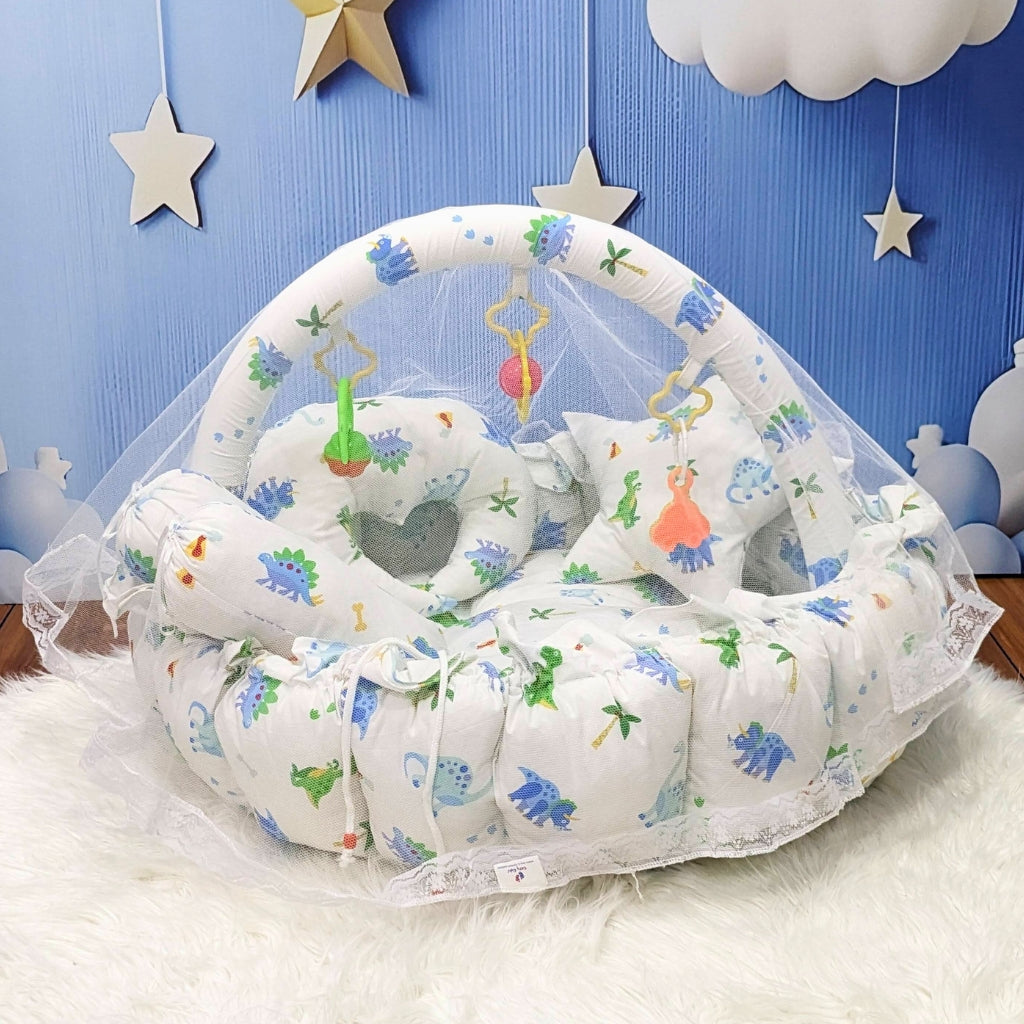 Premium 12-Piece Baby Bedding Set | White DIno