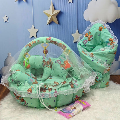 Premium 12-Piece Baby Bedding Set | Green Bear