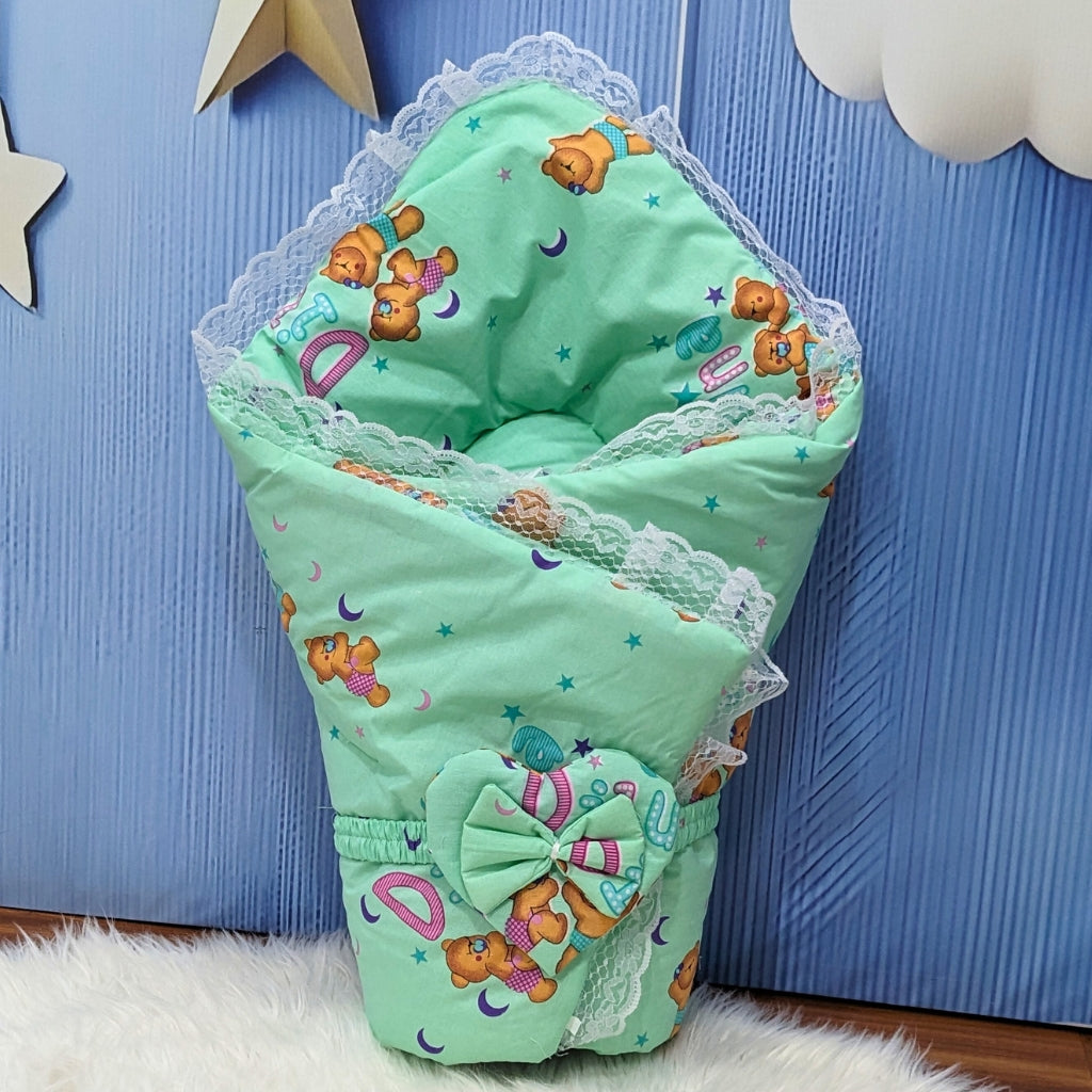 Premium 12-Piece Baby Bedding Set | Green Bear