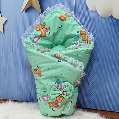 Premium 12-Piece Baby Bedding Set | Green Bear