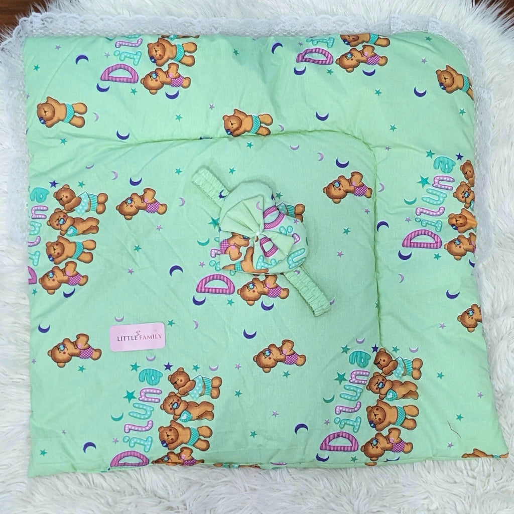 Premium 12-Piece Baby Bedding Set | Green Bear