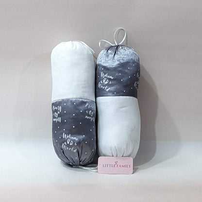 Premium Silk 11-Piece Baby Bedding Set | "Welcome to the World" - (Grey)