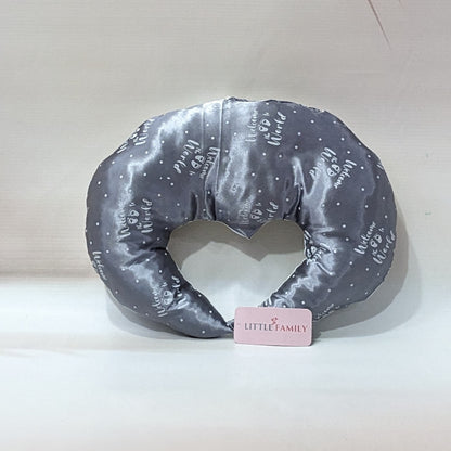 Premium Silk 11-Piece Baby Bedding Set | "Welcome to the World" - (Grey)