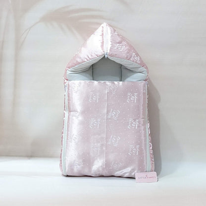 Premium Silk 11-Piece Baby Bedding Set | "Welcome to the World" - (Pink)