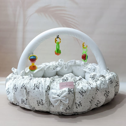 Premium Silk 11-Piece Baby Bedding Set | "Welcome to the World" - (White)