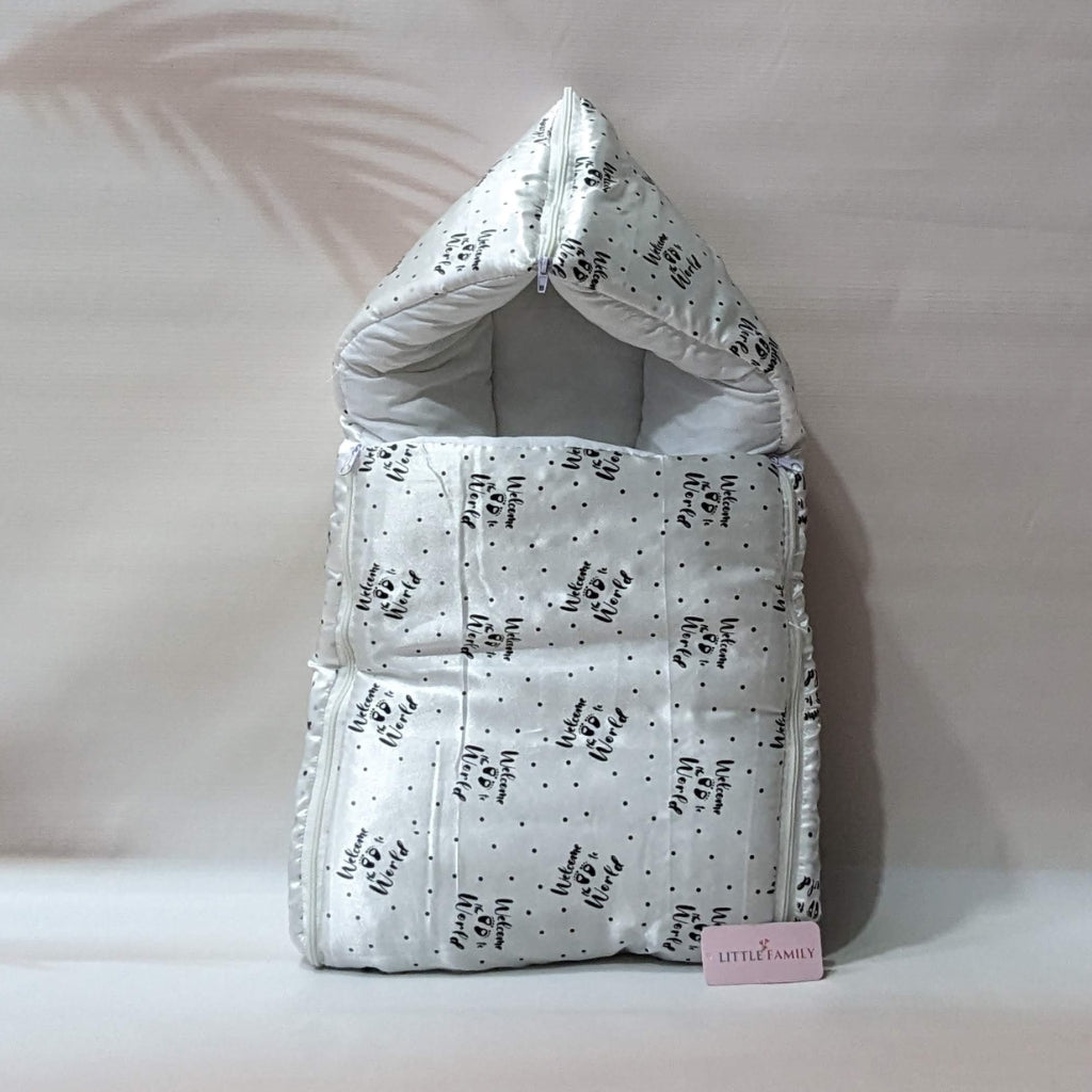 Premium Silk 11-Piece Baby Bedding Set | "Welcome to the World" - (White)