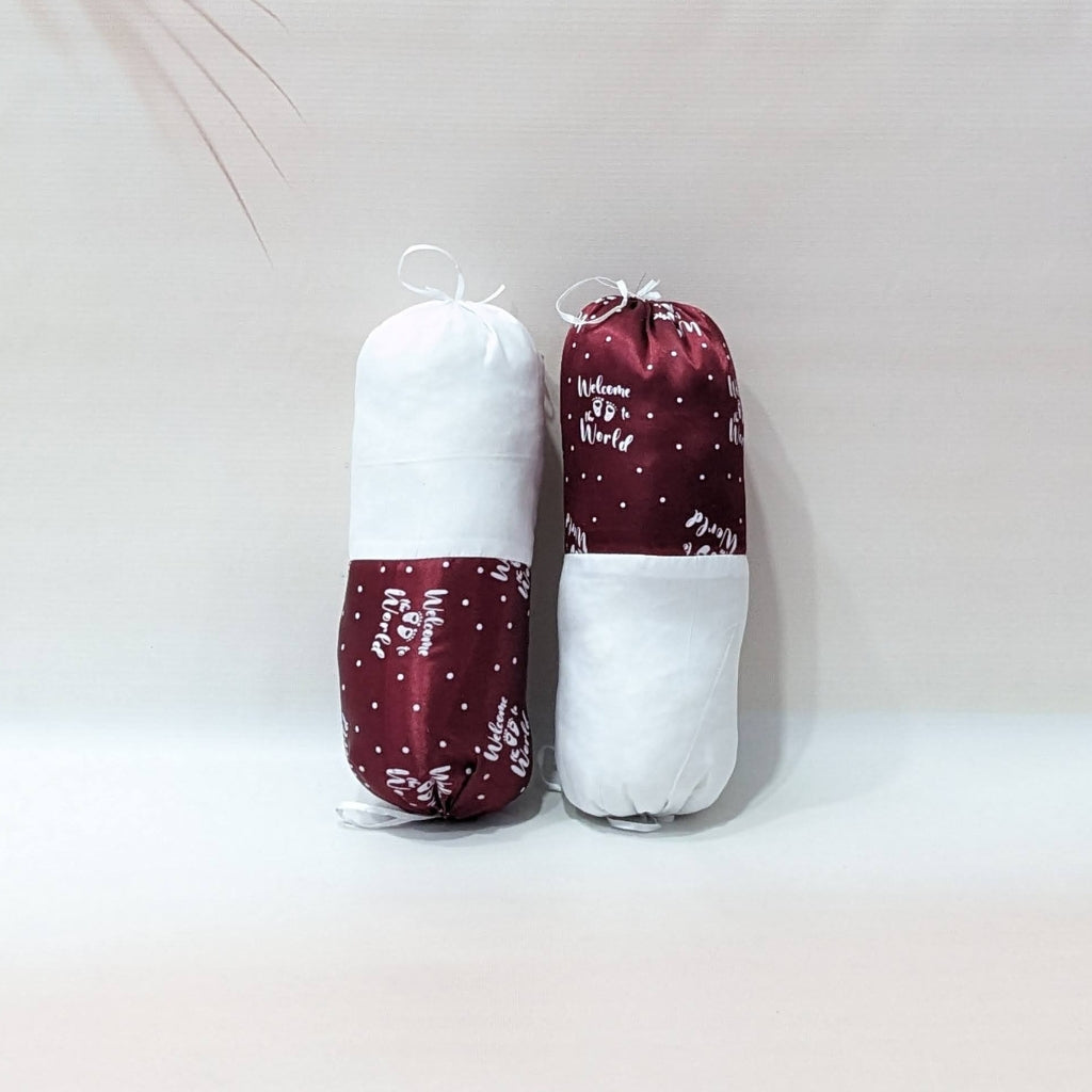 Premium Silk 11-Piece Baby Bedding Set | "Welcome to the World" - (Maroon)