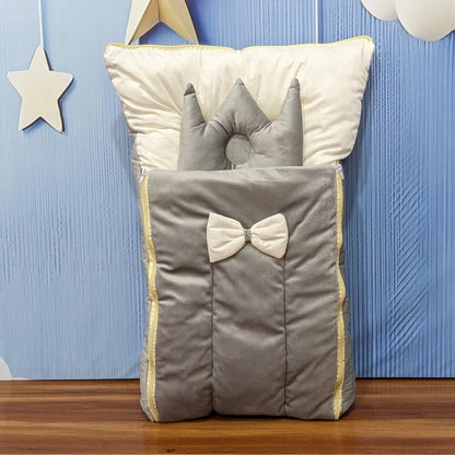 Velvet Baby Carry Nest - Grey