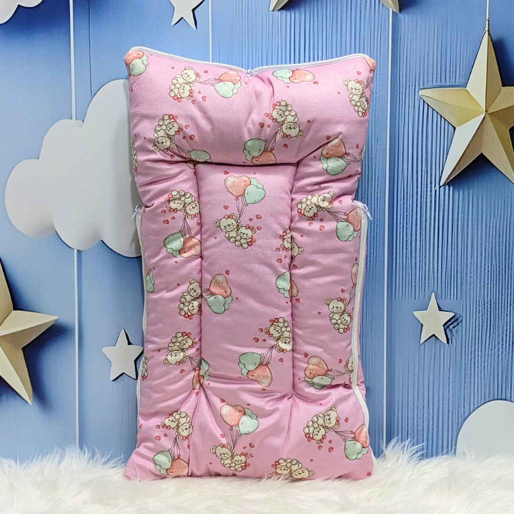 Velvet Baby Carry Nest – Pink | Teddy Love Edition