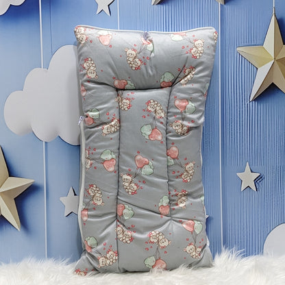 Velvet Baby Carry Nest – Grey | Teddy Love Edition