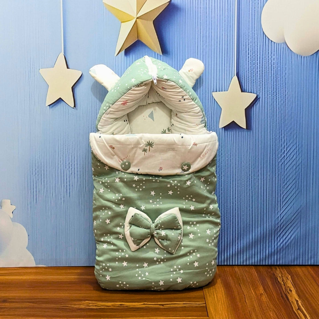 Starry Dreams Baby Bedding Set - 8 Pieces (Sage Green) | Large