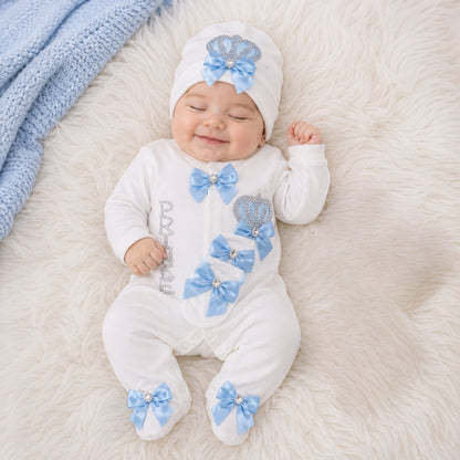 Turkish-Style Baby Gift Set – Sky Blue (5-Piece “Little Prince” Edition)