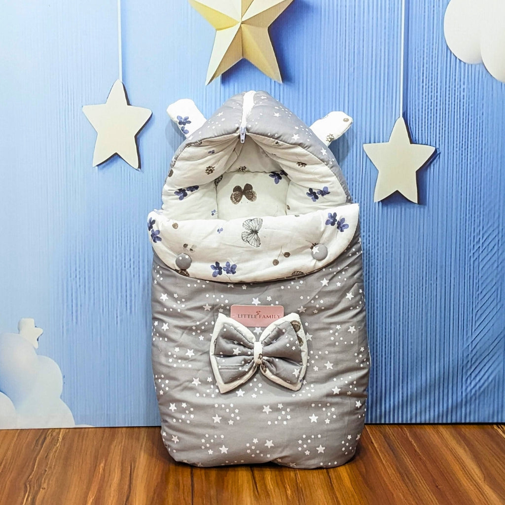 Starry Dreams Baby Bedding Set - 8 Pieces (Grey) | Large