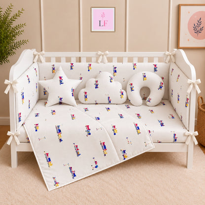 Premium Baby Cot Bedding Set - Little Train