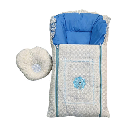 Winter Chikankari Baby Carry Nest with Zipper