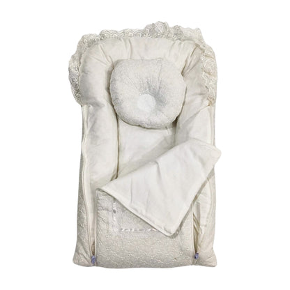 Winter Chikankari Baby Carry Nest with Zipper