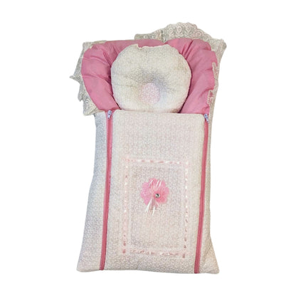 Winter Chikankari Baby Carry Nest with Zipper