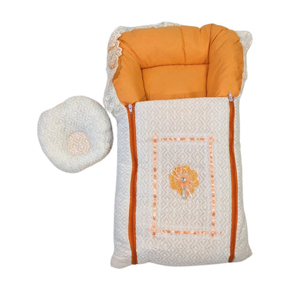 Winter Chikankari Baby Carry Nest with Zipper