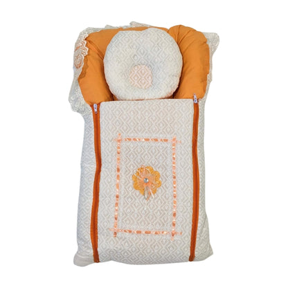 Winter Chikankari Baby Carry Nest with Zipper