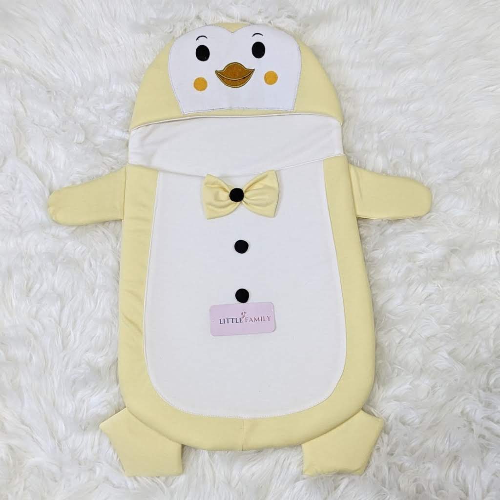 Penguine Embroidered Swaddle - Yellow