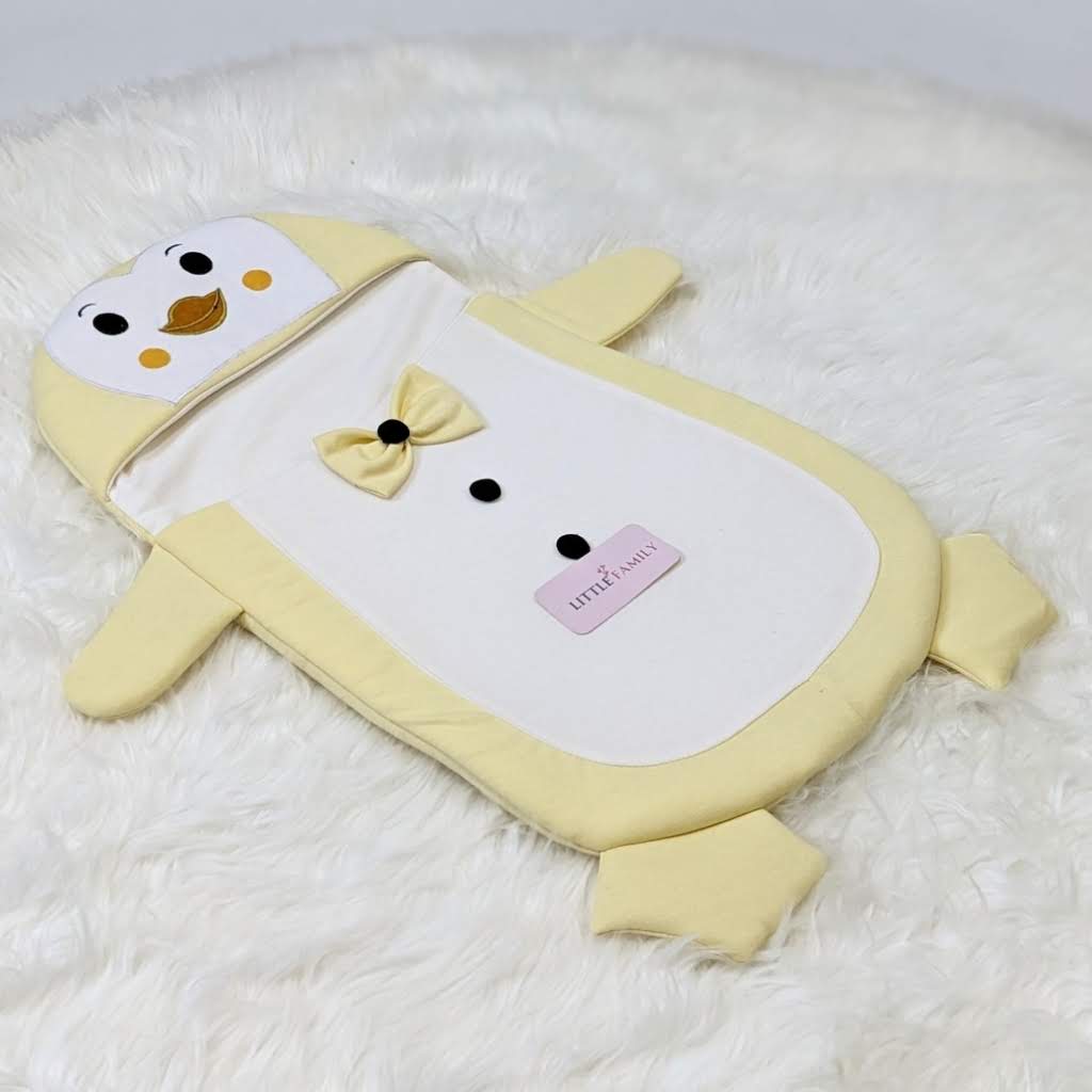 Penguine Embroidered Swaddle - Yellow