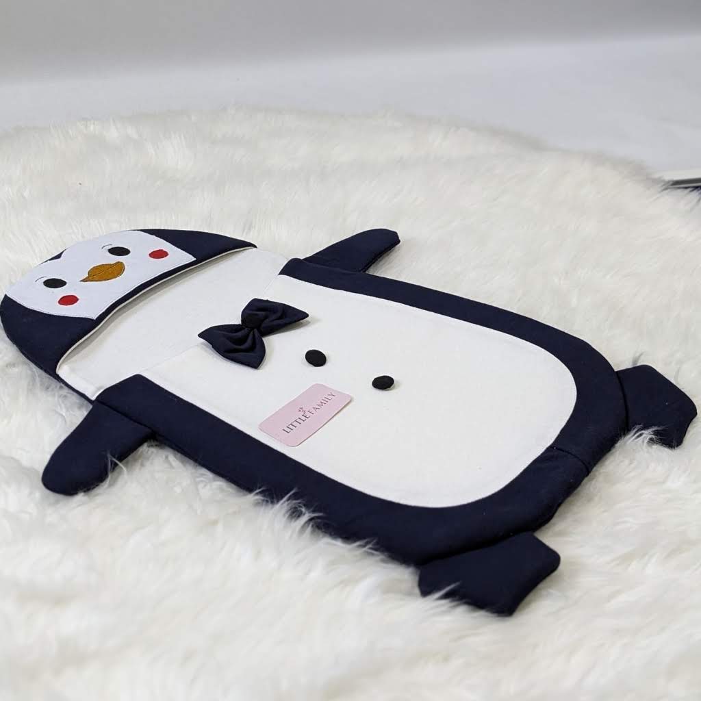 Penguine Embroidered Swaddle - Navy Blue