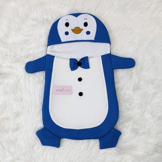 Penguine Embroidered Swaddle - Blue