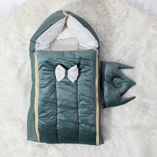 Premium Velvet Carry Nest - Pine Green