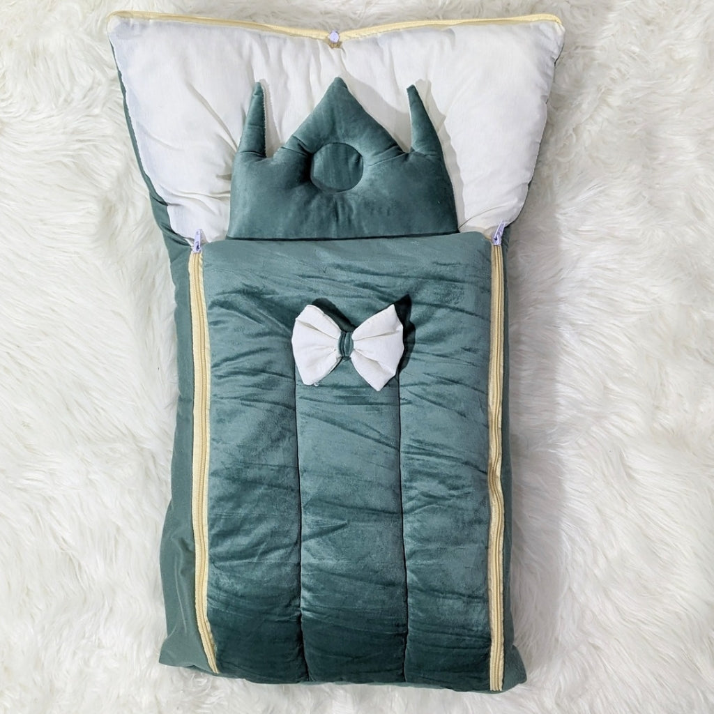 Premium Velvet Carry Nest - Pine Green