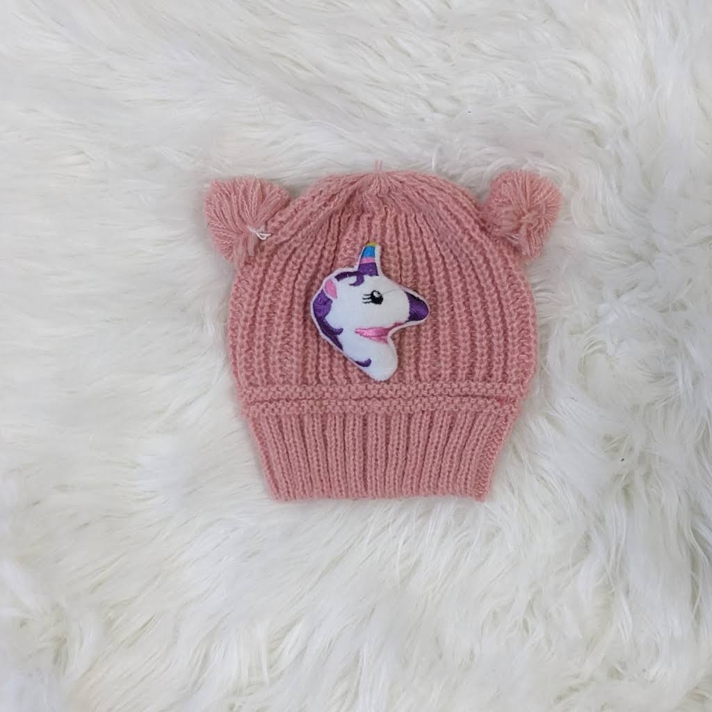 Unicorn Woolen Winter Beanie for Babies