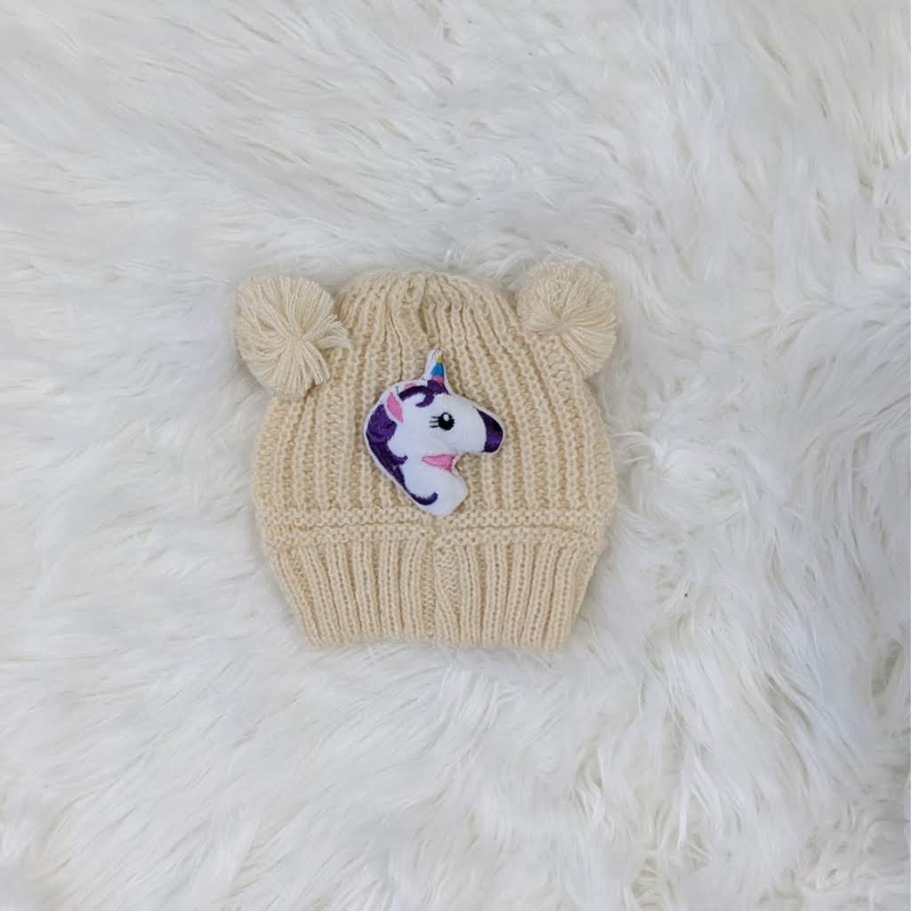 Unicorn Woolen Winter Beanie for Babies