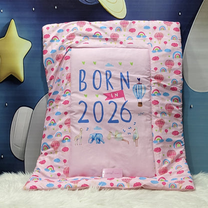 "Born In 2026" Baby 8 PC'S Bedding Set - (Pink) | Large