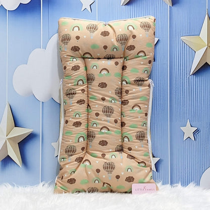 "Born in 2026" Newborn Baby Carry Nest - Soft Poly Cotton | Brown