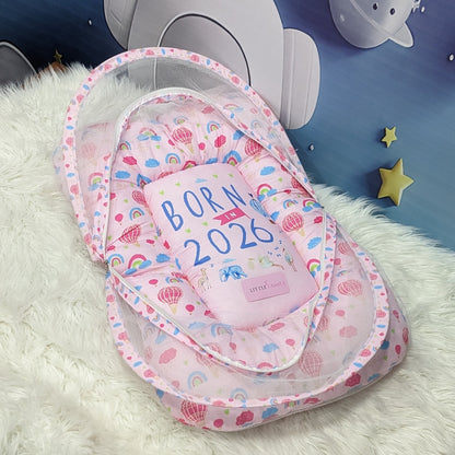 "Born In 2026" Baby 8 PC'S Bedding Set - (Pink) | Large